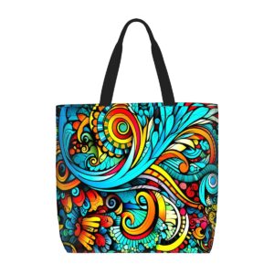 Mandala Tote Bag With Zipper 016
