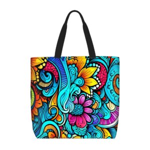 Mandala Tote Bag With Zipper 018
