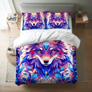 Wolf Mandala Queen Duvet Cover Set