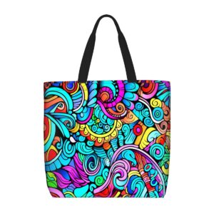 Mandala Tote Bag With Zipper 010