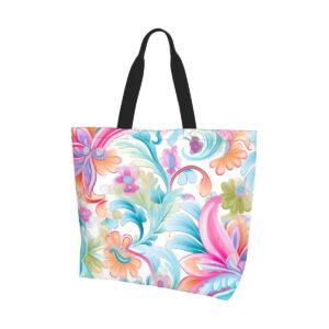 Baroque Floral Style Tote Bag 014