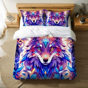 Wolf Mandala King Duvet Cover Set