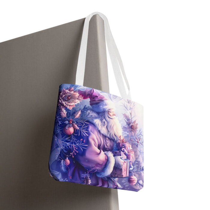 Christmas Santa Sleigh Canvas Tote Bag - Whimsical Christmas Print - Image 5