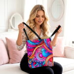 Vibrant Psychedelic Swirl Canvas Tote Bag – Colorful Abstract Art - Image 3
