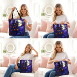 Big Moon Spookiy Haunted House Tote Bag – Halloween Feast Print - Image 4