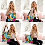 Vibrant Paisley Swirl Canvas Tote Bag – Colorful Boho Art - Image 4