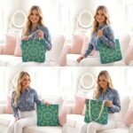 Teal Gold Mandala Canvas Tote Bag – Intricate Boho Design - Image 4