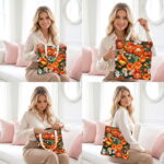 White Garden Floral Daisy Tote Bag – Textured Floral Print - Image 4