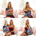 Neon Paint Splash Canvas Tote Bag – Vibrant Abstract Print - Image 4
