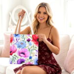 Floral Watercolor Canvas Tote Bag – Vibrant Spring Print
