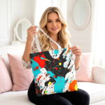 Abstract Splatter Paint Canvas Tote Bag – Modern Art Print
