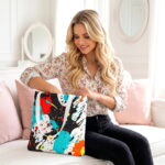 Abstract Splatter Paint Canvas Tote Bag – Modern Art Print - Image 3