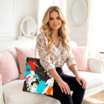 Abstract Splatter Paint Canvas Tote Bag – Modern Art Print - Image 2