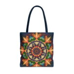 Vibrant Bohemian Mandala Canvas Tote Bag – Intricate Mandala Print - Image 5