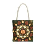 Autumn Leaf Mandala Canvas Tote Bag – Intricate Floral Print - Image 5