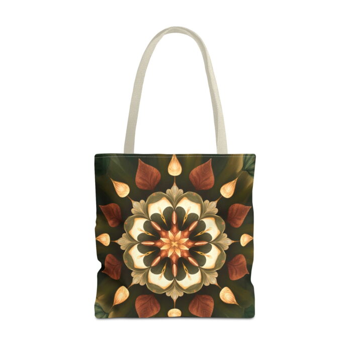 Autumn Leaf Mandala Canvas Tote Bag – Intricate Floral Print - Image 5