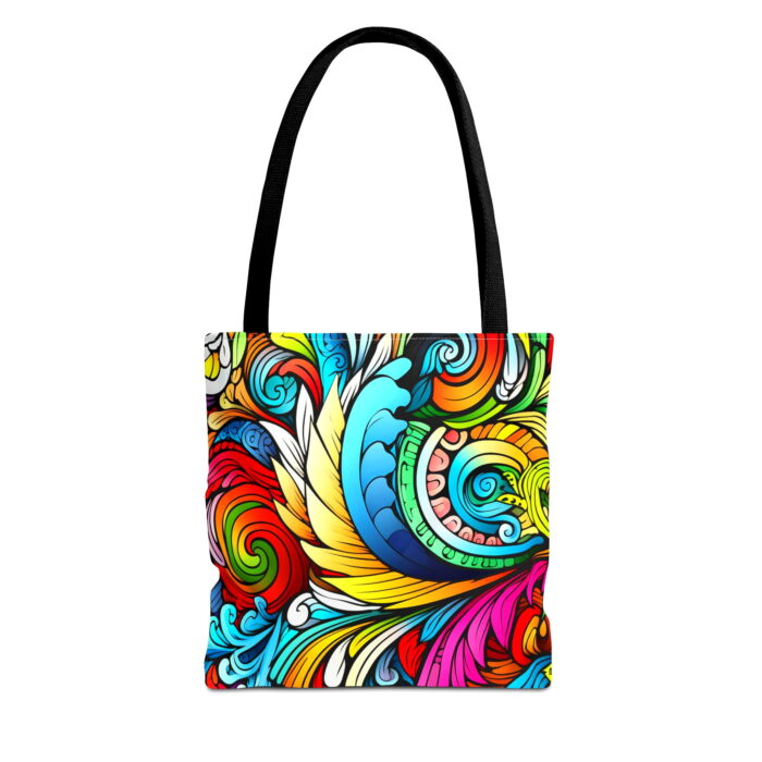 Vibrant Paisley Swirl Canvas Tote Bag – Colorful Boho Art - Image 5