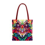 Colorful Fox Mandala Canvas Tote Bag – Vibrant Boho Design - Image 5