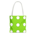 Green Polka Dot Canvas Tote Bag – Classic Retro Print Design - Image 4