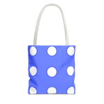 Blue Polka Dot Canvas Tote Bag – Classic Retro Print Design - Image 5