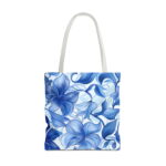 Blue Lily Floral Canvas Tote Bag – Elegant Watercolor Print - Image 4