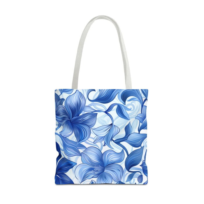 Blue Lily Floral Canvas Tote Bag – Elegant Watercolor Print - Image 4
