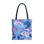 Sky Blue Floral Canvas Tote Bag – Botanical Design Print - Image 4