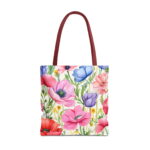 Anemone Floral Poppy Canvas Tote Bag — Colorful Spring Print - Image 5