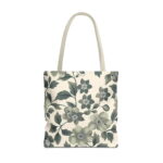 Sage Green Botanical Canvas Tote Bag – Elegant Floral Print - Image 5