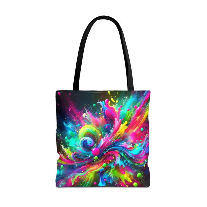 Neon Paint Splash Canvas Tote Bag – Vibrant Abstract Print - Image 5