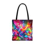 Rainbow Paint Explosion Canvas Tote Bag – Neon Splash Art - Image 5
