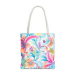 Pastel Floral Paisley Canvas Tote Bag – Vibrant Boho Print - Image 5
