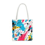 Bold Splatter Paint Canvas Tote Bag – Modern Art Print - Image 5