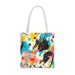 Vibrant Splatter Paint Canvas Tote Bag – Bold Pop Art Print - Image 5