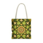 Olive Botanical Mandala Canvas Tote Bag – Ornate Nature Print - Image 5