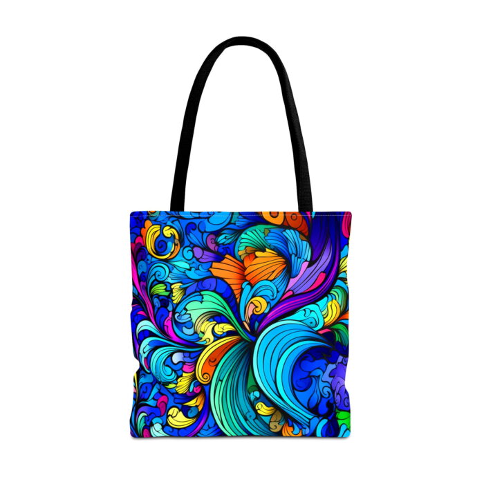 Vibrant Swirl Paisley Canvas Tote Bag – Colorful Abstract Art - Image 5