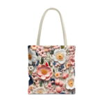 Floral 3D Clay Flowers Canvas Tote Bag — Pastel Garden Print - Image 5