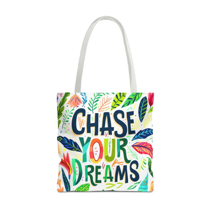 Chase Your Dreams Floral Butterfly Tote Bag – Inspirational Print - Image 5