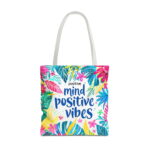 Positive Mind Floral Butterfly Tote Bag – Inspirational Print - Image 5