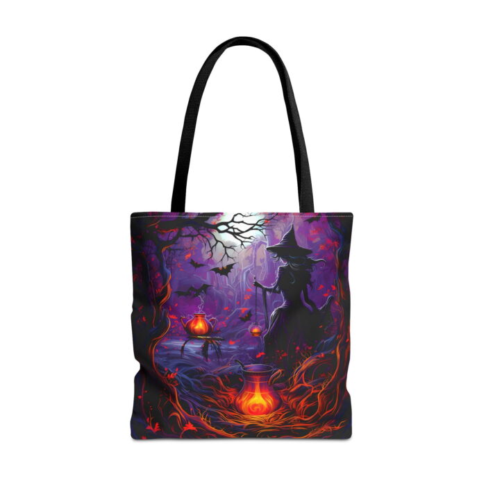Witch Cauldron Night Canvas Tote Bag – Halloween Feast Print - Image 5