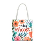 Today I Choose Joy Floral Canvas Tote Bag – Inspirational Print - Image 5