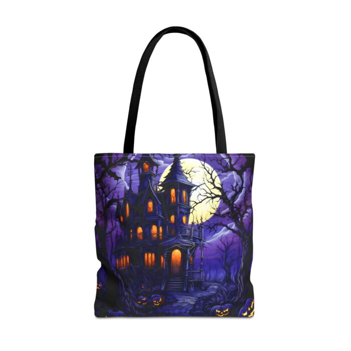 Big Moon Spookiy Haunted House Tote Bag – Halloween Feast Print - Image 5