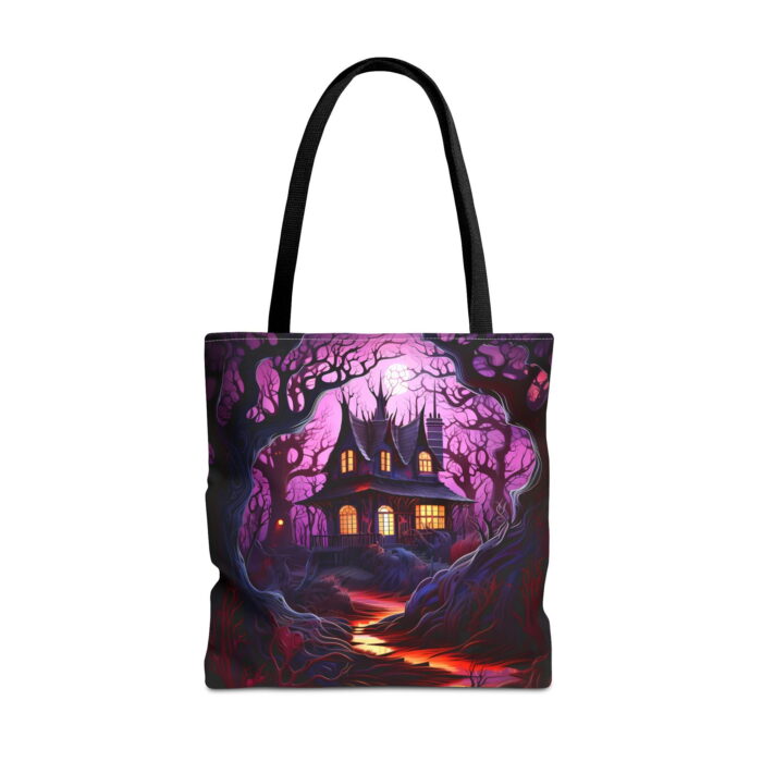 Spooky Haunted House Canvas Tote Bag – Halloween Feast Print - Image 5