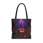 Spooky Pumpkin Jack-O'-Lantern Tote Bag – Halloween Feast Print - Image 5