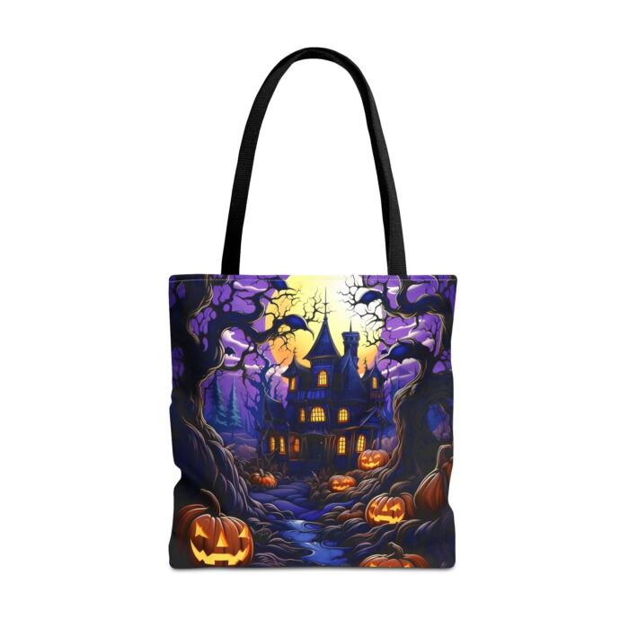 Haunted House Pumpkins Canvas Tote Bag – Halloween Feast Print - Image 5