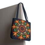Vibrant Bohemian Mandala Canvas Tote Bag – Intricate Mandala Print - Image 6
