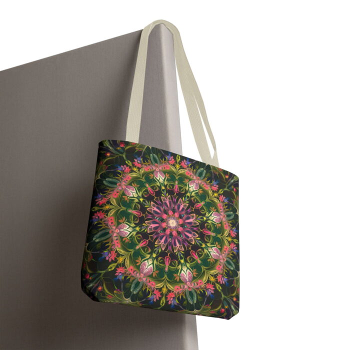 Vibrant Garden Floral Mandala Tote Bag – Garden Floral Print - Image 6
