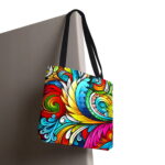 Vibrant Paisley Swirl Canvas Tote Bag – Colorful Boho Art - Image 6