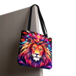 Vibrant Lion King Canvas Tote Bag – Colorful Boho Print - Image 6