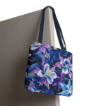 Blue Clematis Floral Canvas Tote Bag – Botanical Design Print - Image 6